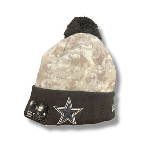 DALLAS COWBOYS NFL NEW ERA SALUTE TO SERVICE DIGITAL CAMO BEANIE KNIT HAT